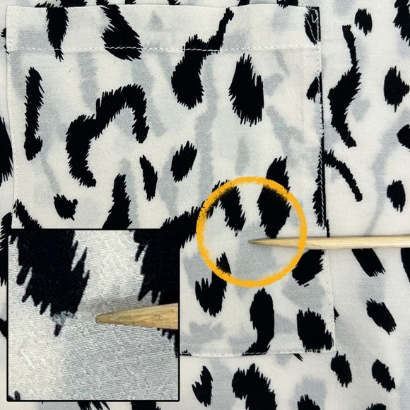 Rails Whitney Print Shirt Cheetah Blouse Short Sleeve Ivory Black M Medium - Picture 9 of 15